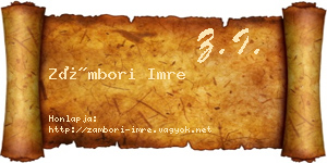 Zámbori Imre névjegykártya
